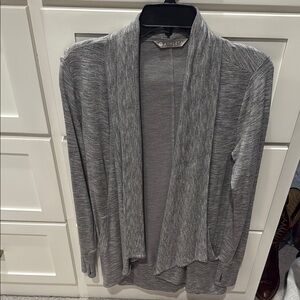 Athleta Gray Draped Shawl Collar Cardigan